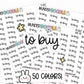 to buy stickers, reminder stickers, grocery stickers, planner stickers, shopping planner stickers, functional stickers, text stickers