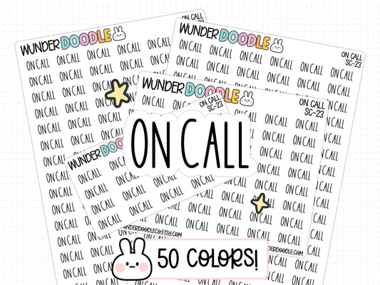 on call stickers, on call planner stickers, work stickers, work planner stickers, nurse shift stickers, functional stickers