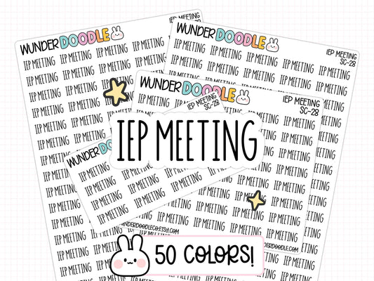 IEP meeting stickers, meeting planner stickers, meeting reminders, IEP stickers
