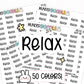relax planner stickers, relax stickers, rest stickers, weekend stickers, functional stickers