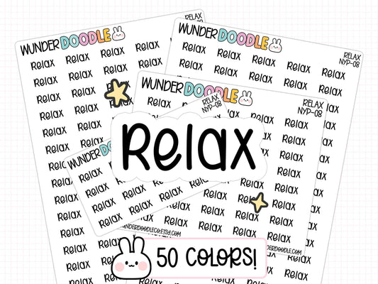 relax planner stickers, relax stickers, rest stickers, weekend stickers, functional stickers