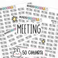meeting planner stickers, work stickers, work planner stickers, meeting stickers, functional planner stickers