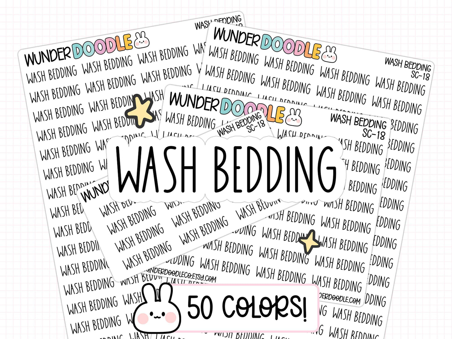 wash bedding planner stickers, wash sheets stickers, cleaning stickers, cleaning checklist, cleaning schedule, functional stickers