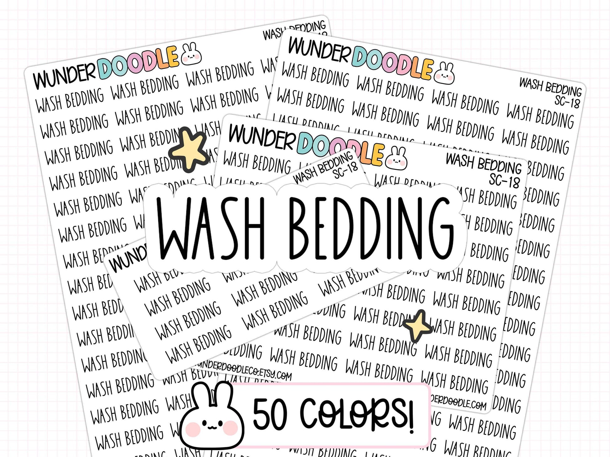 wash bedding planner stickers, wash sheets stickers, cleaning stickers, cleaning checklist, cleaning schedule, functional stickers