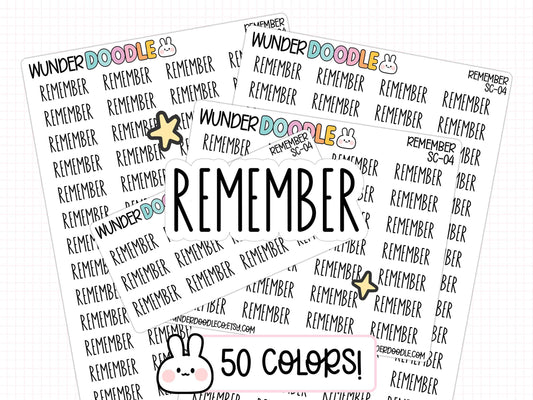 remember stickers, remember planner stickers, reminder stickers, priority planner stickers, functional stickers