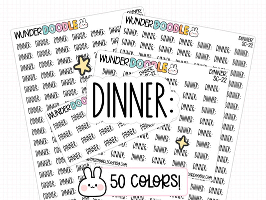 dinner planner stickers, dinner stickers, meal tracker stickers, food log stickers, meal tracking stickers