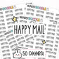 happy mail stickers, happy mail planner stickers, functional planner stickers