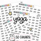 yoga stickers, yoga planner stickers, fitness planner stickers, health stickers, functional stickers