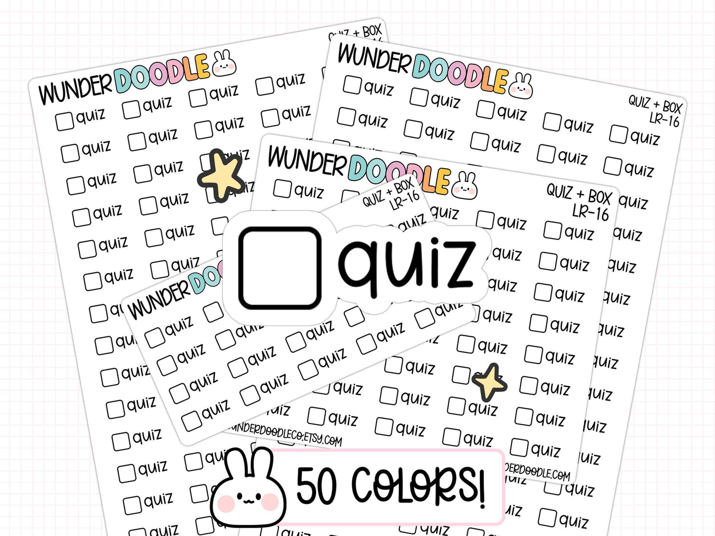 quiz planner stickers, quiz stickers, test stickers, school planner stickers