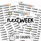 next week planner stickers, next week stickers, weekly planner stickers, functional stickers, planning stickers