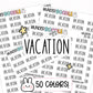 vacation planner stickers, trip planner stickers, PTO stickers, functional stickers