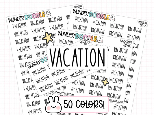 vacation planner stickers, trip planner stickers, PTO stickers, functional stickers