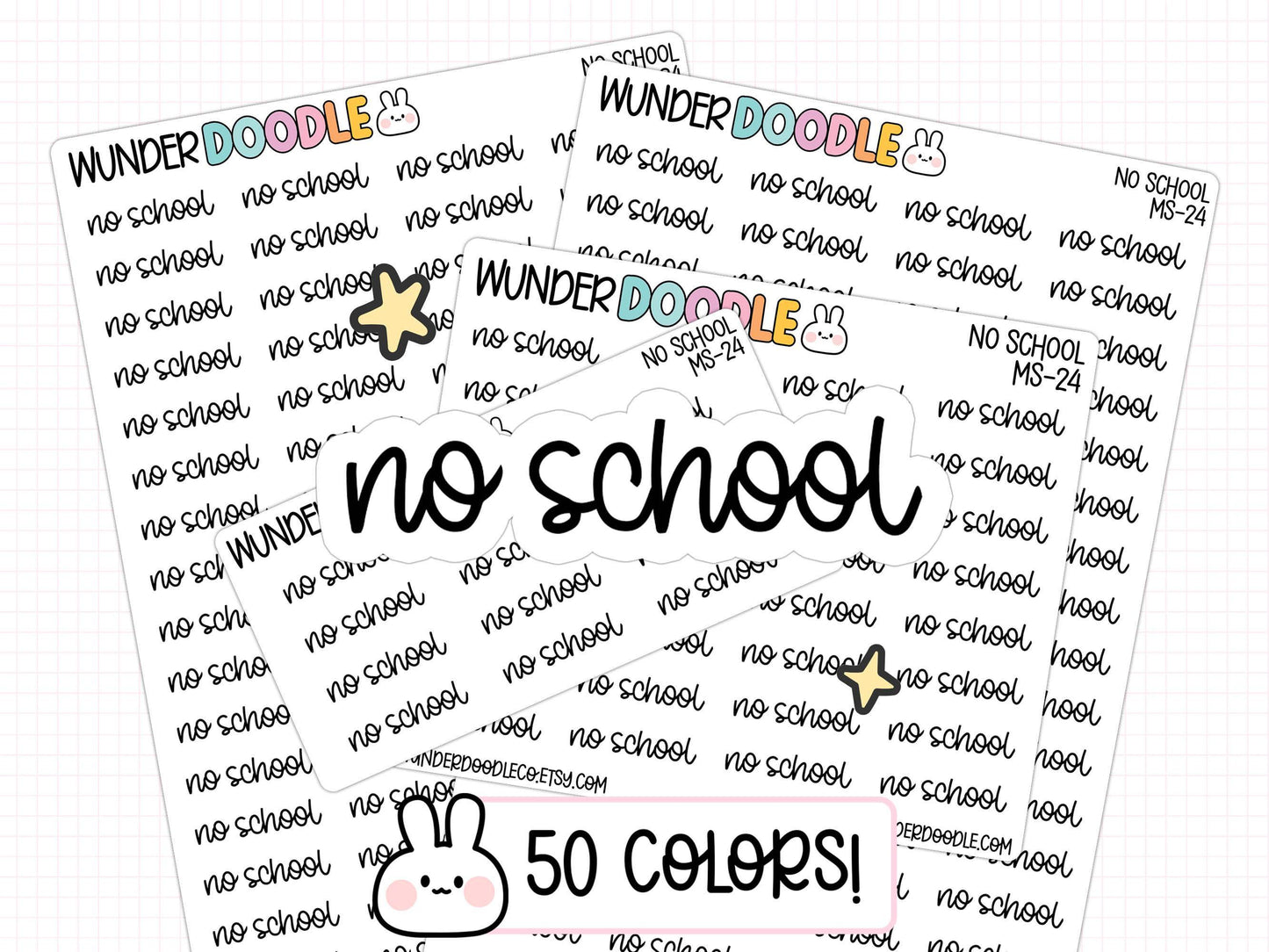 no school planner stickers, school stickers, functional stickers, script stickers