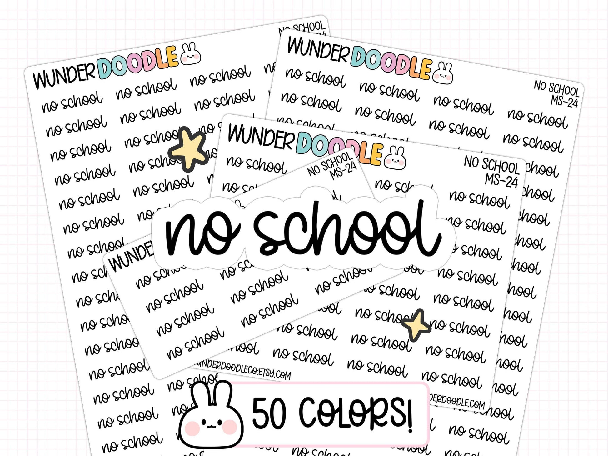 no school planner stickers, school stickers, functional stickers, script stickers