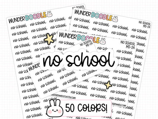 no school planner stickers, school stickers, functional stickers, script stickers