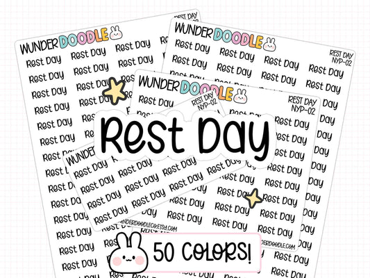 rest day planner stickers, rest day stickers, fitness stickers, exercise planner stickers, gym stickers, gym planner stickers