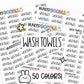 wash towels planner stickers, cleaning stickers, cleaning planner, cleaning schedule, cleaning checklist