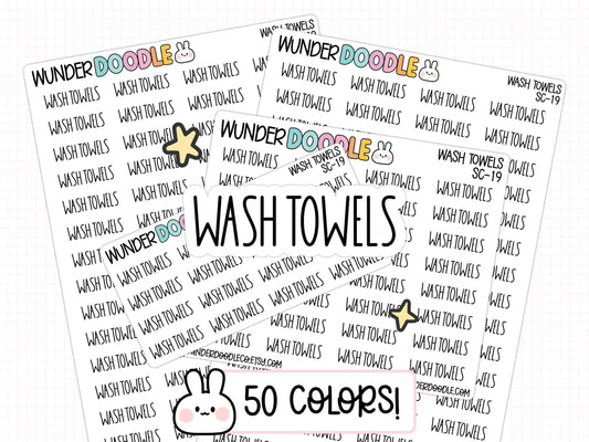 wash towels planner stickers, cleaning stickers, cleaning planner, cleaning schedule, cleaning checklist