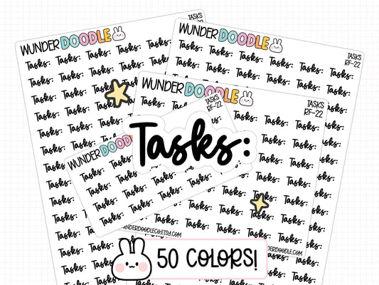 Tasks stickers, task planner, planner stickers, sticker sheet, to do stickers, to do planner