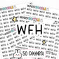 WFH planner stickers, work from home stickers, work planner stickers, functional planner stickers, sticker sheet