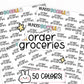 order groceries planner stickers, planner stickers, grocery stickers