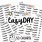 lazy day planner stickers, lazy day stickers, me time stickers, planner stickers, sticker sheet, self care stickers