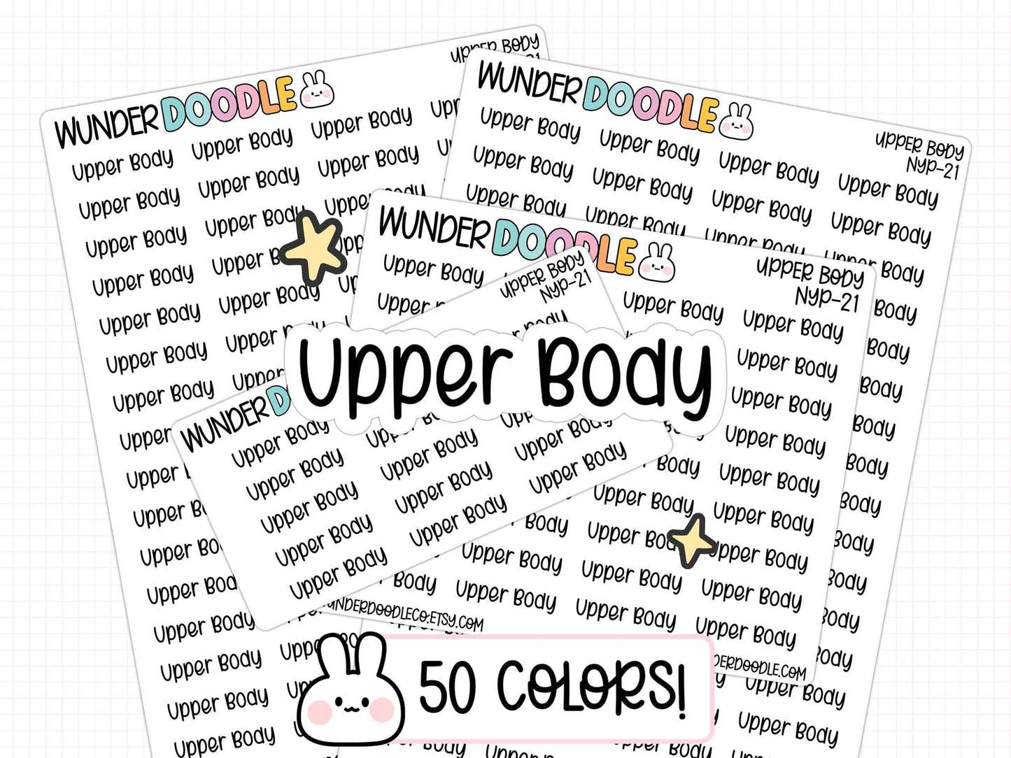 Upper body stickers, gym stickers, gym planner stickers, fitness stickers, fitness planner stickers, sticker sheets, planner sticker