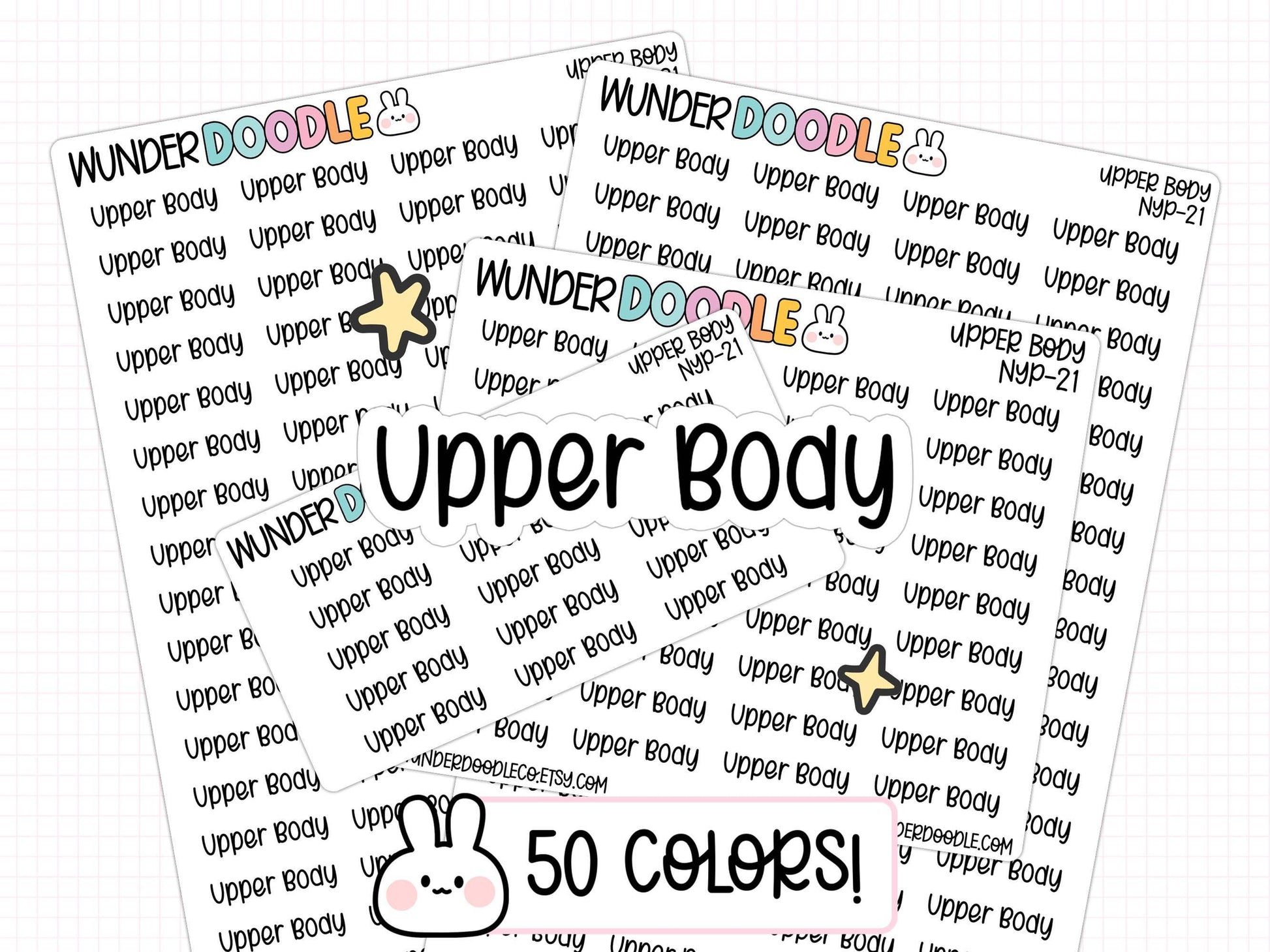 Upper body stickers, gym stickers, gym planner stickers, fitness stickers, fitness planner stickers, sticker sheets, planner sticker