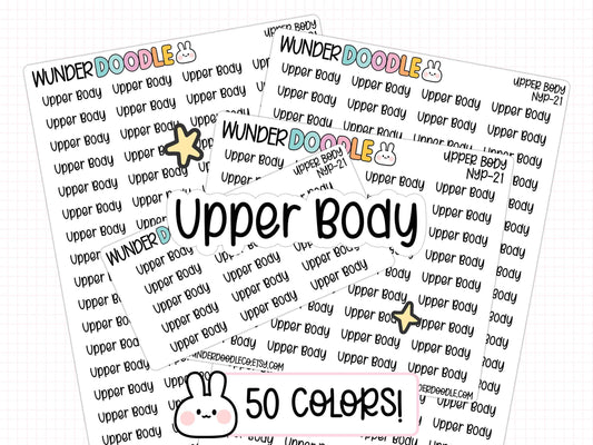 Upper body stickers, gym stickers, gym planner stickers, fitness stickers, fitness planner stickers, sticker sheets, planner sticker