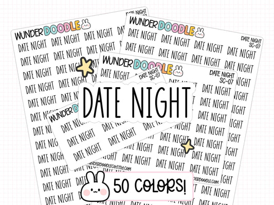 date night stickers, date night planner stickers, weekly planner stickers, functional stickers