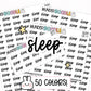 sleep stickers, sleep planner, sleep planner stickers, planner stickers, planner labels, bujo stickers, pm routine stickers, night routine stickers