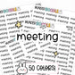 meeting stickers, meeting planner stickers, work stickers, work planner, agenda labels