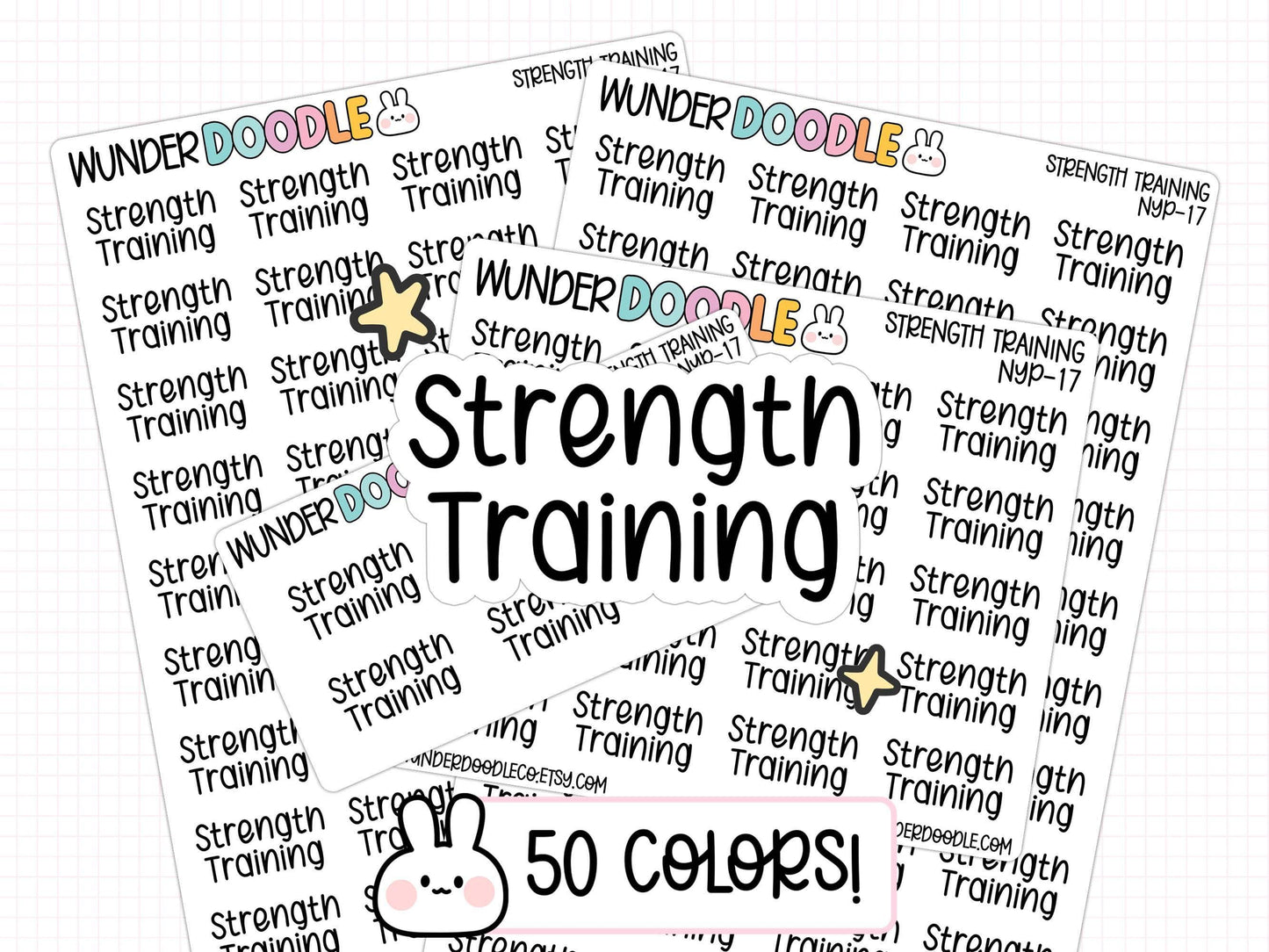 strength training stickers, training planner stickers, gym stickers, gym planner stickers