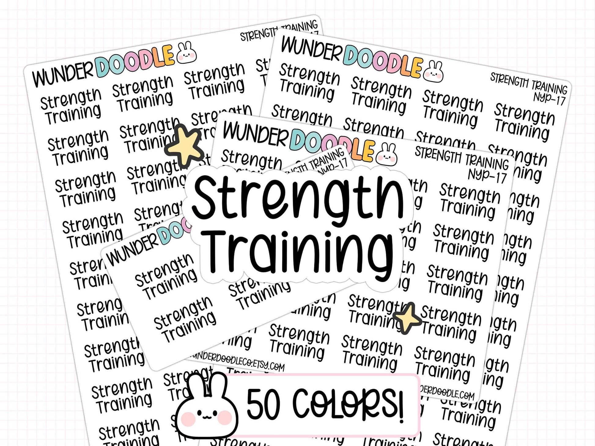 strength training stickers, training planner stickers, gym stickers, gym planner stickers
