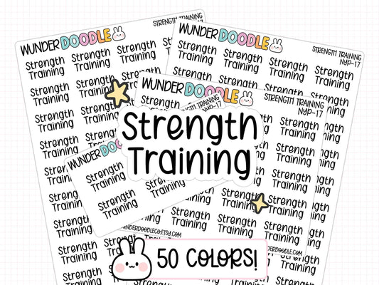 strength training stickers, training planner stickers, gym stickers, gym planner stickers
