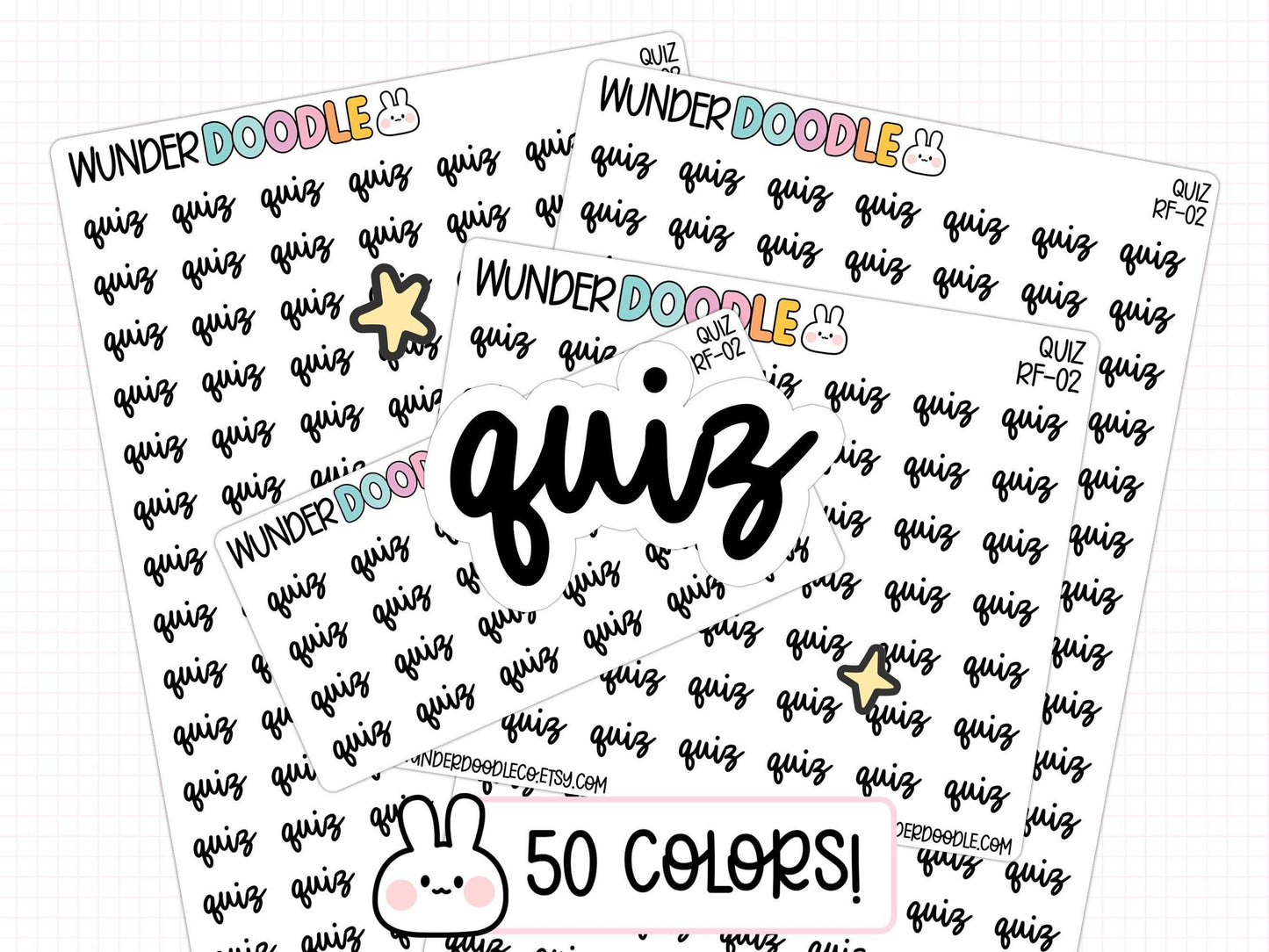 quiz planner stickers, quiz stickers, sticker sheet, student planner, college planner