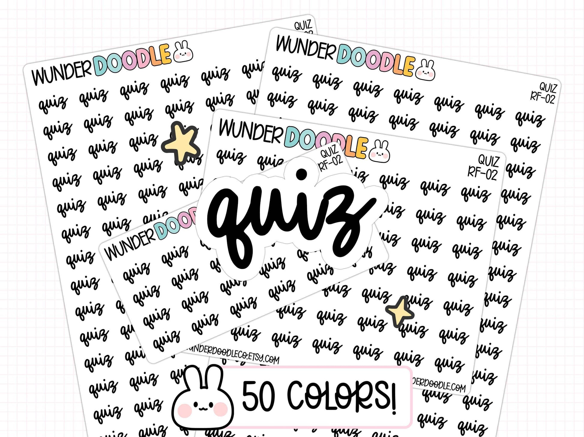quiz planner stickers, quiz stickers, sticker sheet, student planner, college planner