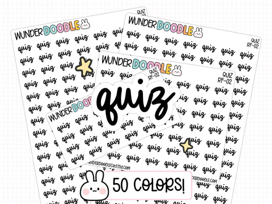 quiz planner stickers, quiz stickers, sticker sheet, student planner, college planner