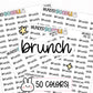 brunch planner stickers, brunch stickers, weekend planner stickers, functional stickers