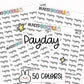 payday planner stickers, payday stickers, money stickers, functional stickers