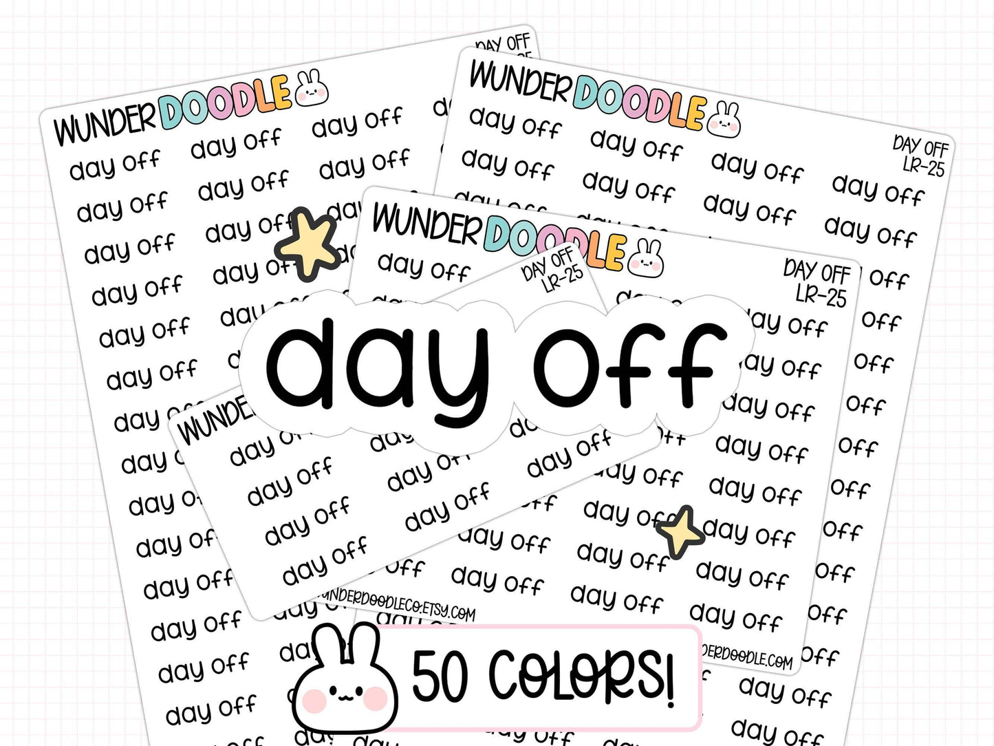 day off planner stickers, day off stickers, functional stickers, text stickers, script stickers, school planner stickers, work stickers, PTO stickers