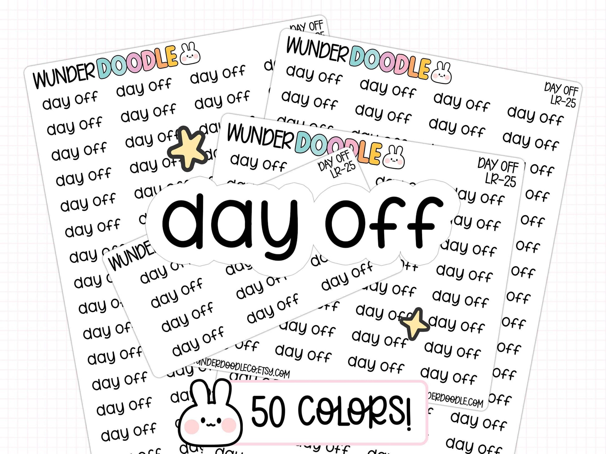 day off planner stickers, day off stickers, functional stickers, text stickers, script stickers, school planner stickers, work stickers, PTO stickers