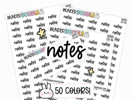 notes planner stickers, notes stickers, bujo stickers, bullet journal stickers, daily planner, weekly planner, functional stickers