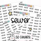 sewer planner stickers, sewer stickers, bill stickers, bill tracker stickers, budget stickers, functional stickers