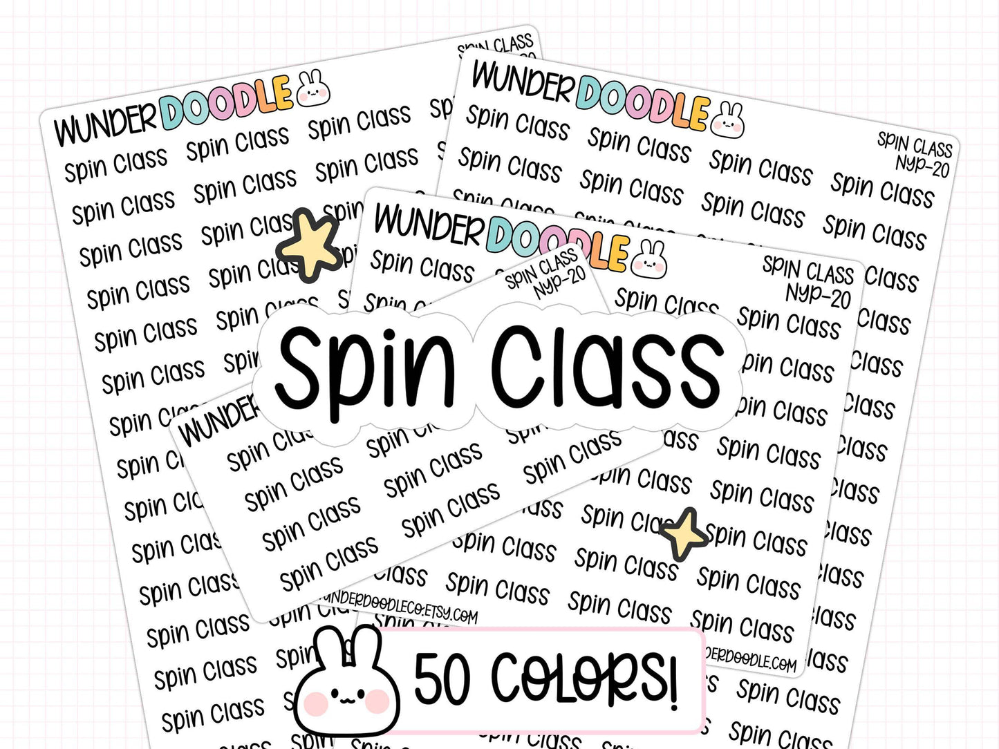 spin class stickers, spin class planner stickers, exercise stickers, fitness stickers, fitness planner stickers