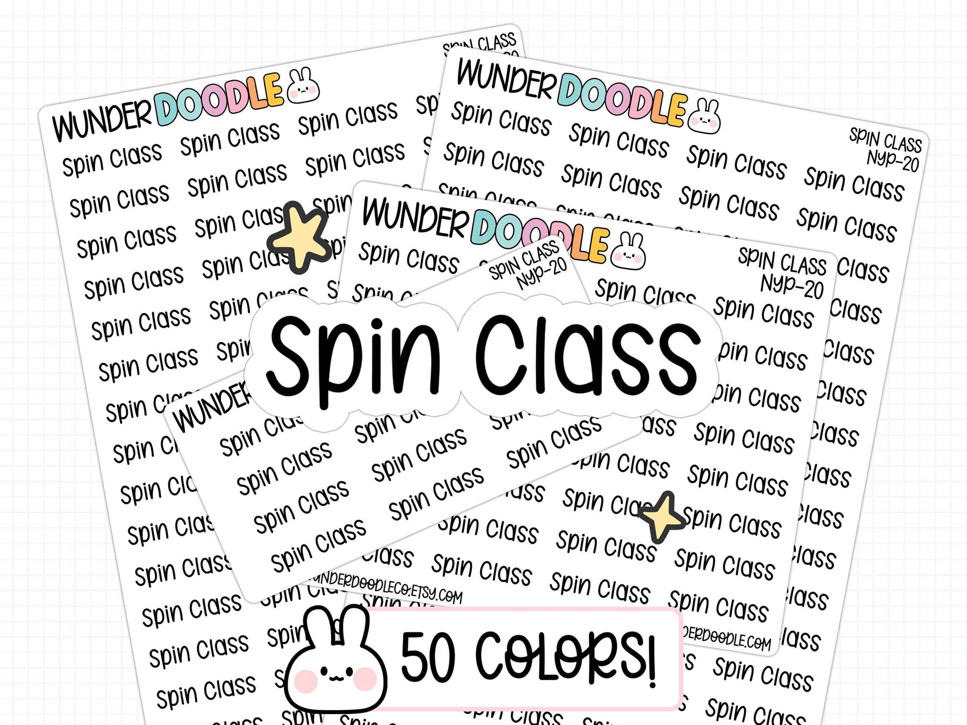 spin class stickers, spin class planner stickers, exercise stickers, fitness stickers, fitness planner stickers