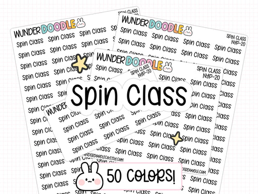 spin class stickers, spin class planner stickers, exercise stickers, fitness stickers, fitness planner stickers