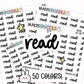 read planner stickers, read stickers, functional stickers, college stickers, school stickers