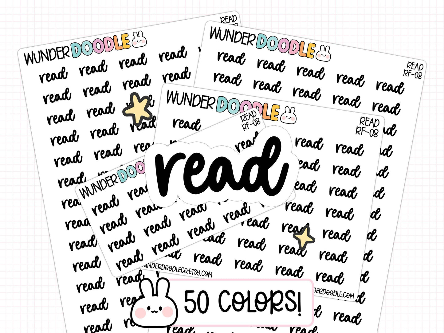 read planner stickers, read stickers, functional stickers, college stickers, school stickers