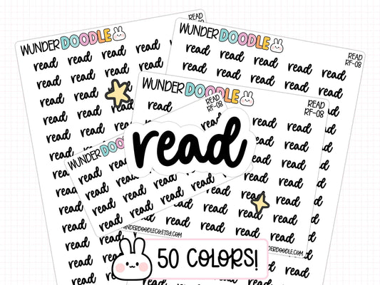 read planner stickers, read stickers, functional stickers, college stickers, school stickers